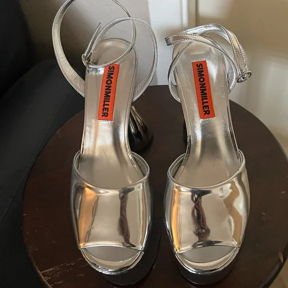 Simon Miller Peep Toe Ankle Strap Platform Sandals Shoes Heels 37 - Picture 11 of 13